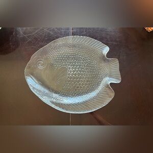 New Large Vintage Glass Fish Plate